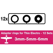 Adapter rings - APC SLOWFLYER - 12 Sets (3mm, 5mm, 6mm)